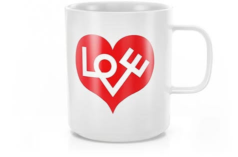 Coffee Mugs, Love Heart, Crimson