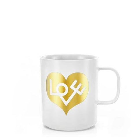 Coffee Mugs, Love Heart, Gold